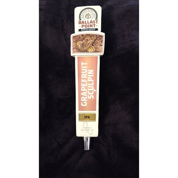 Ballast Point Brewing Co Grapefruit Sculpin Beer Keg Tap Handle 3-Sided IPA - Picture 1 of 3